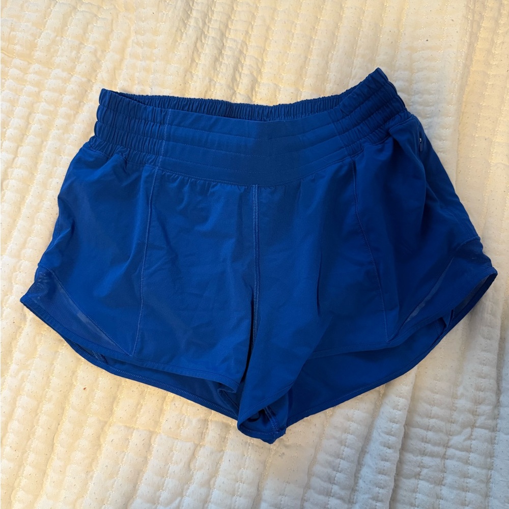Lululemon blue high rise hotty hot shorts